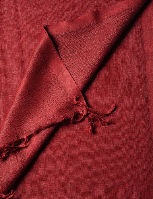 Red Woven Bhagalpuri Linen Stole