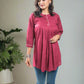 Maroon Cotton Short Kurta