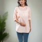 Salmon Brushed Cotton Short Kurta