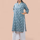 Blue Cotton Kantha Long Kurta