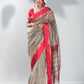 Grey Hand Woven Pure Maheshwari Silk Buti Saree