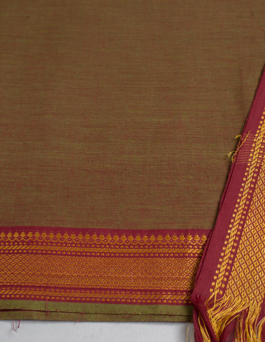 Mustard Handloom Mangalagiri Unstitched Suit