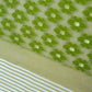 White & Green Handloom Cotton Jamdani Saree