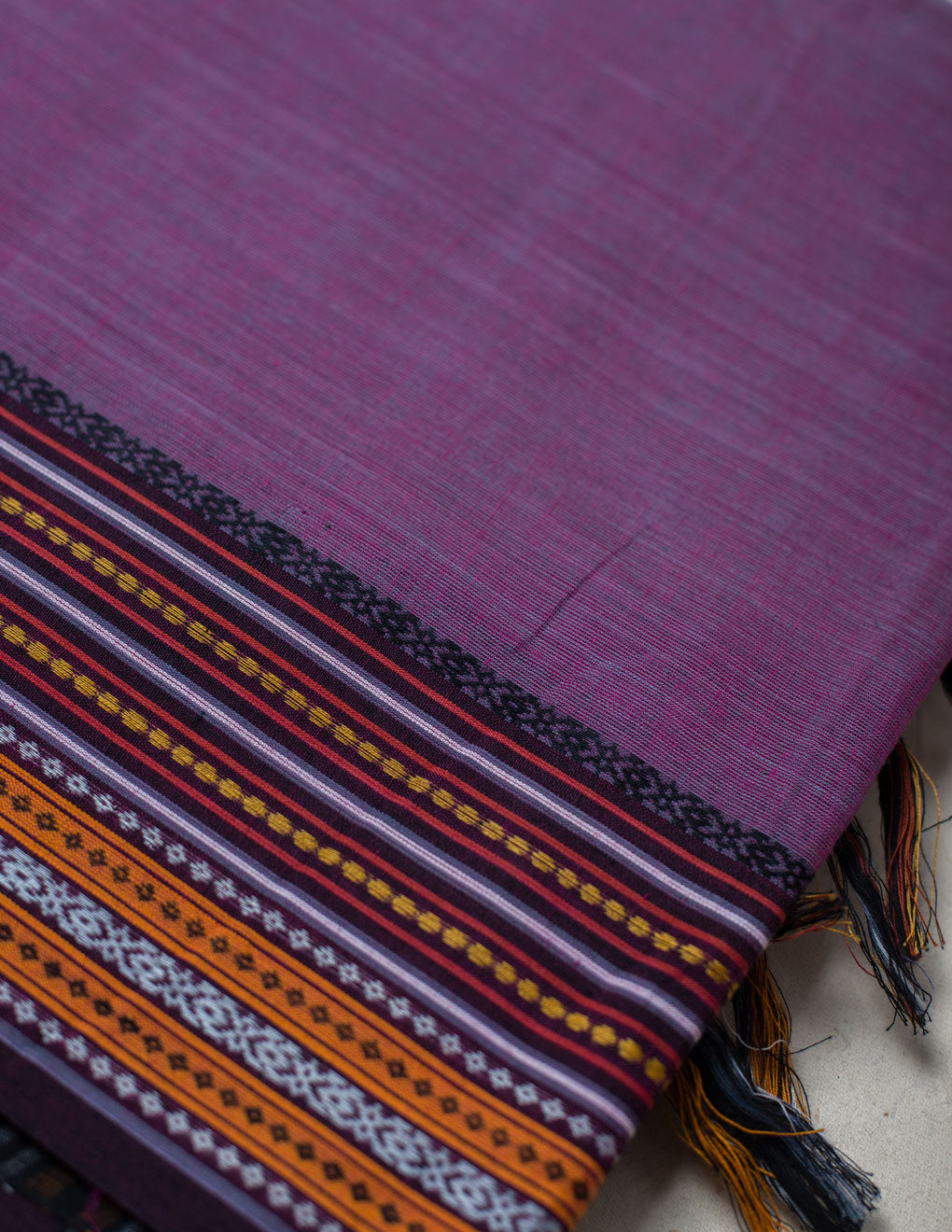 Violet Bengal Handloom Begampuri Cotton Saree