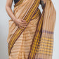 Beige Stripe Bengal Handloom Tant Cotton Saree