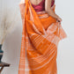 Orange Bengal Handloom Tant Cotton Saree