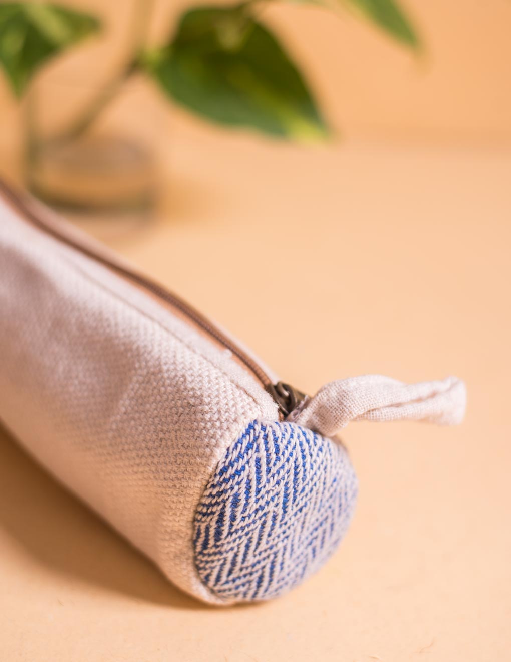 White Hemp Handmade Pencil Pouch