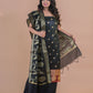 Black Banarasi Chanderi Cotton Suits with Zari Weaving & Dupatta - Artytales