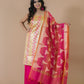 Fuchsia & Gold Banarasi Nimzari Silk Suits with Banarasi Chanderi Dupatta - Artytales