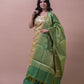 Green & Gold Banarasi Nimzari Silk Suits with Banarasi Chanderi Dupatta- Floral Work - Artytales