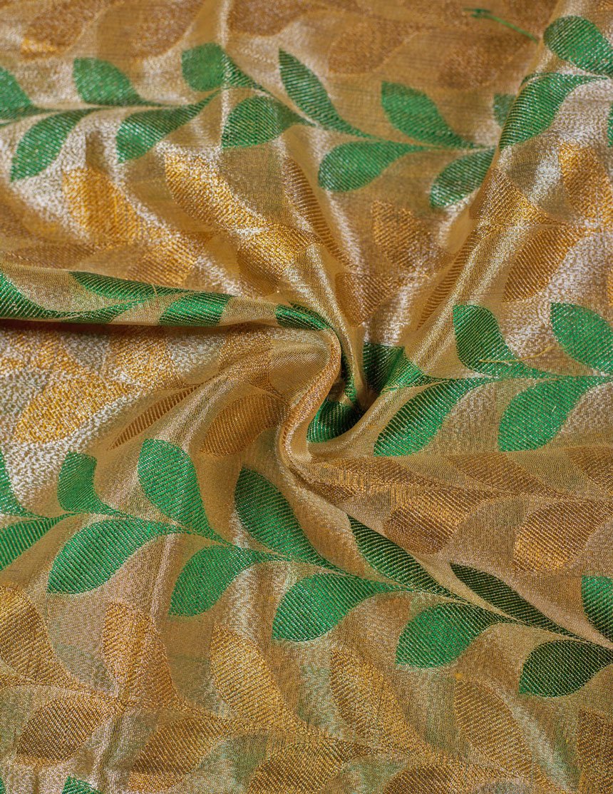 Green & Gold Banarasi Nimzari Silk Suits with Banarasi Chanderi Dupatta - Artytales