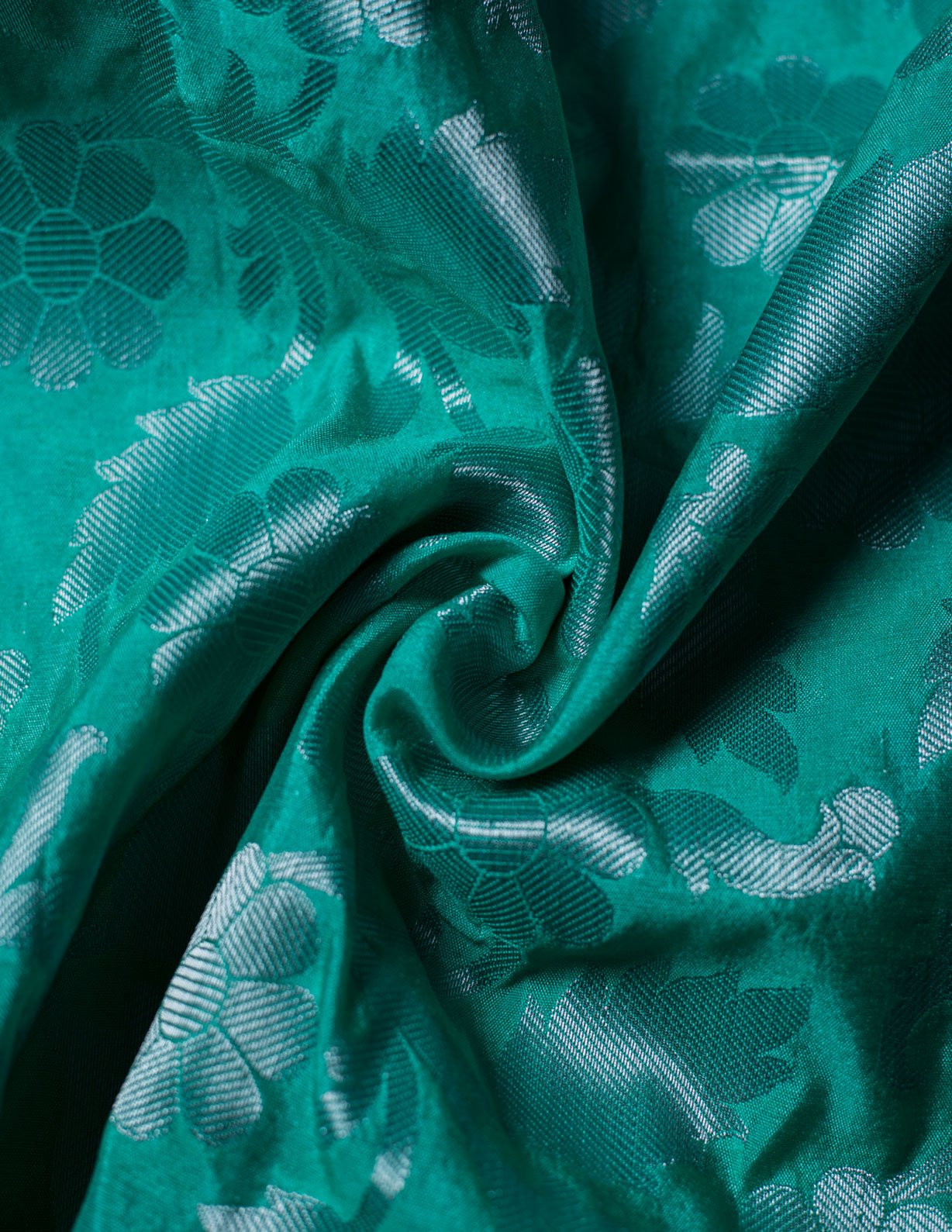 Banarasi Silk Silver Zari Suits with Dual Tone Double Zari Dupatta, Aqua green - Artytales