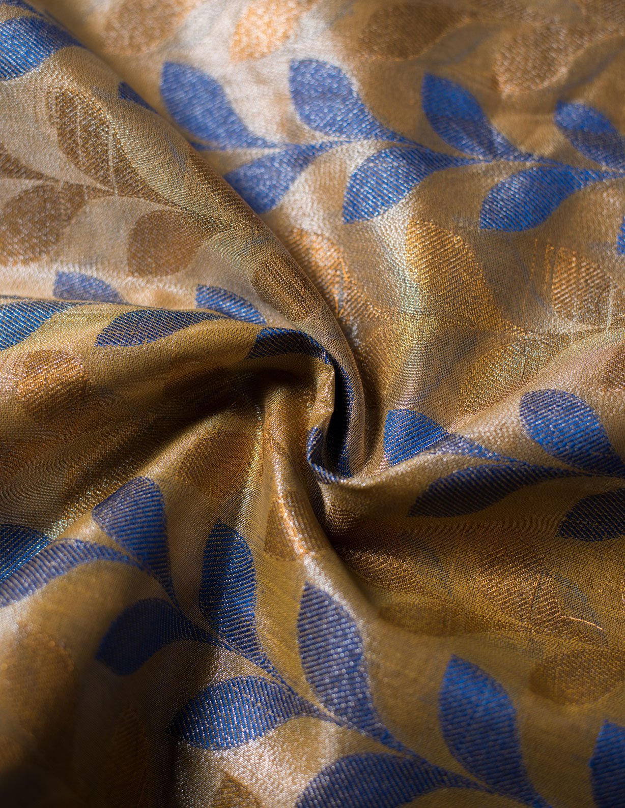 Blue & Gold Banarasi Nimzari Silk Suits with Banarasi Chanderi Dupatta - Artytales