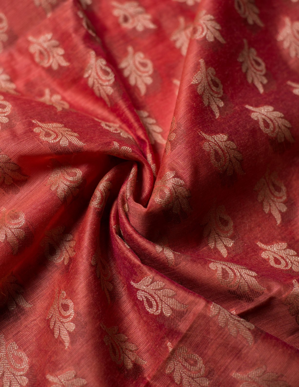 Red Banarasi Cotton Silk Suits with Alfi Tanchoi Weaving - Artytales