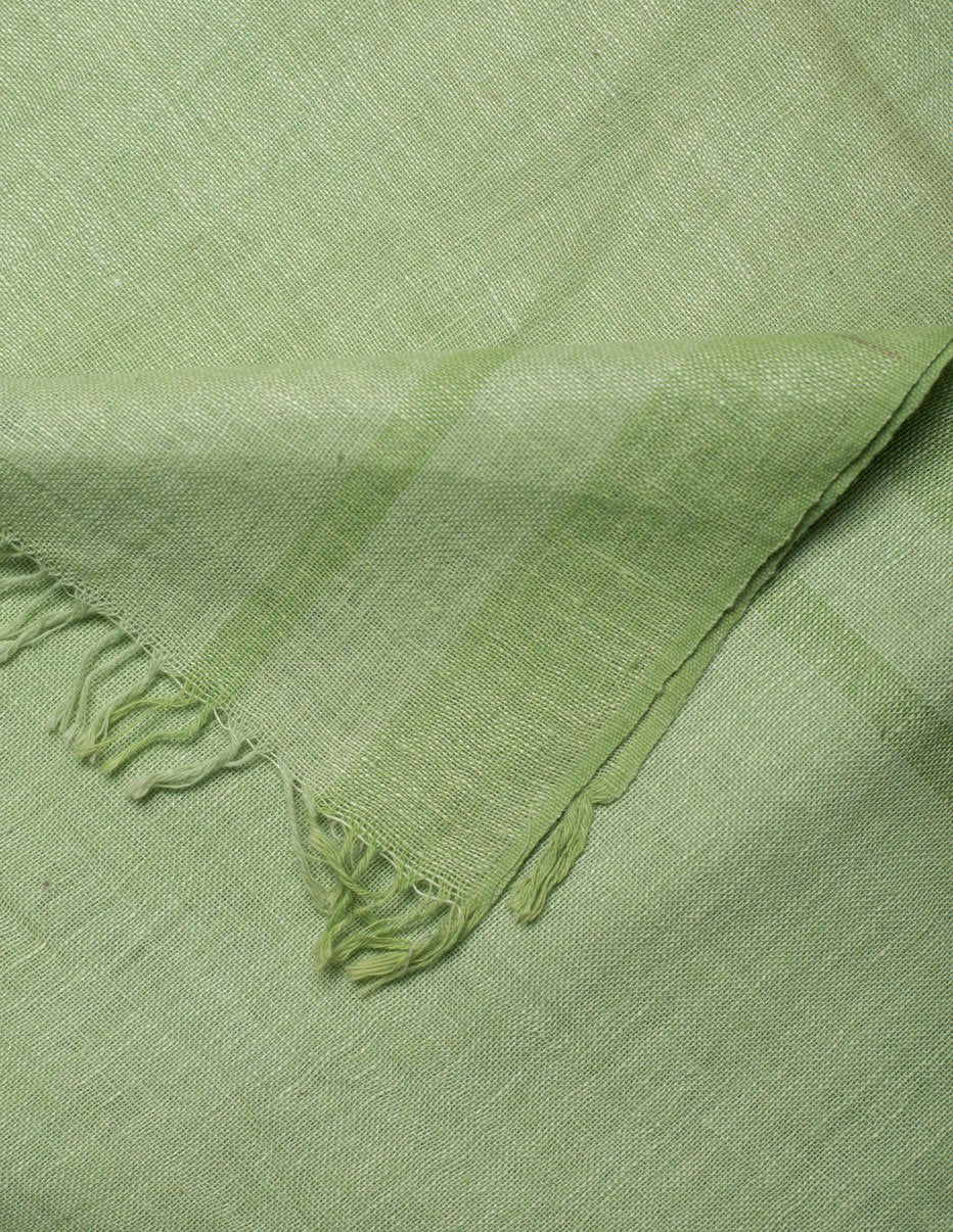 Green Woven Viscose Linen Stole - Artytales