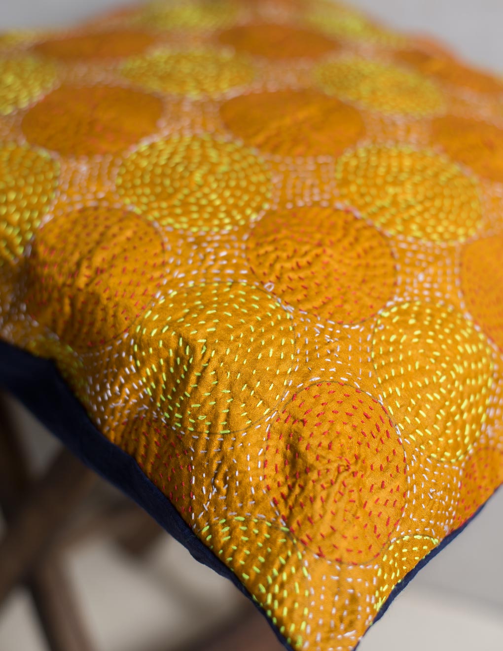 Bengal Kantha Cushion Cover Single