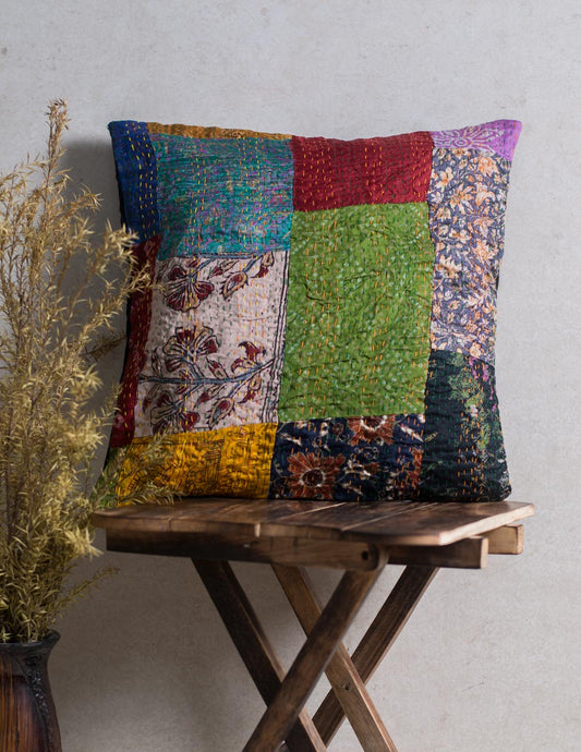 Kantha Patch Work Cushion Cover Single