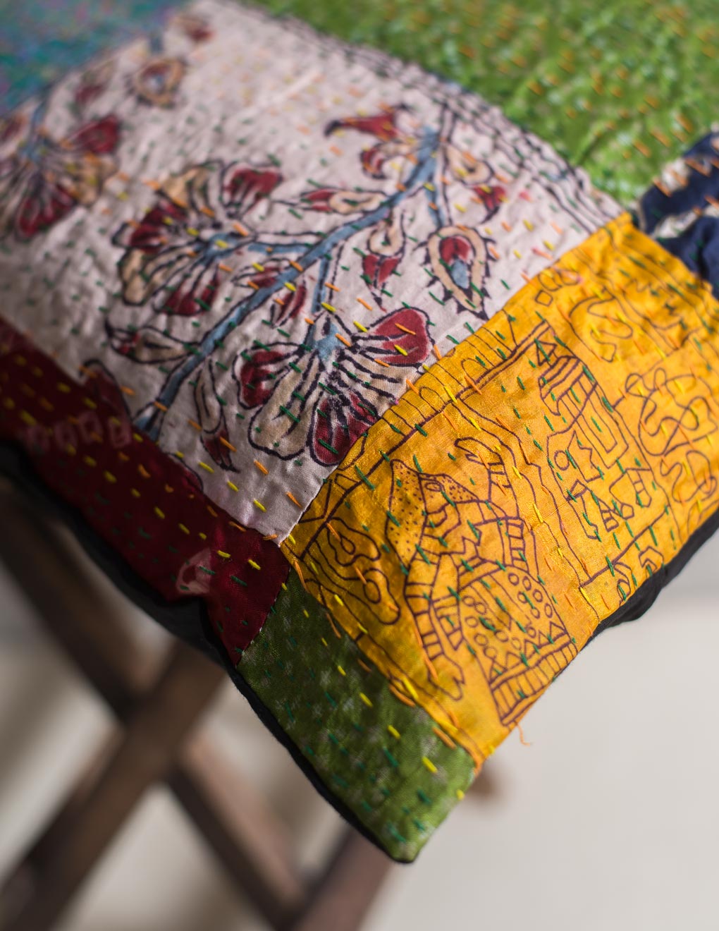 Kantha Patch Work Cushion Cover Single