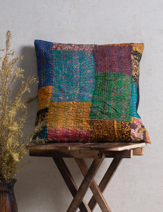 Kantha Patch Work Cushion Cover Single