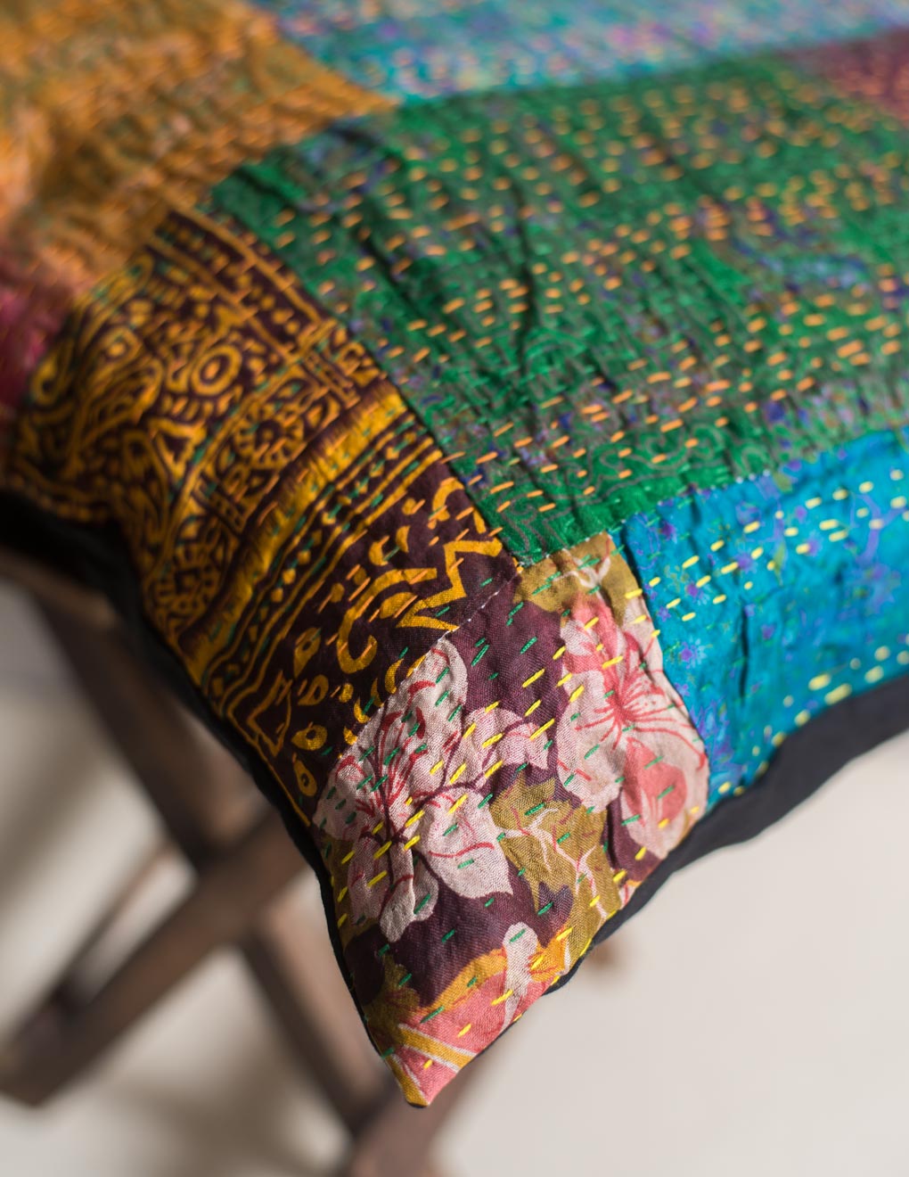 Kantha Patch Work Cushion Cover Single