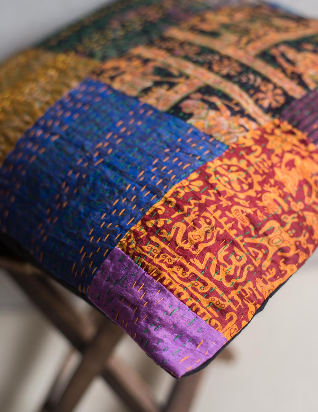 Kantha Patch Work Cushion Cover Single