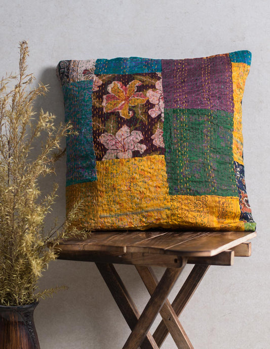 Kantha Patch Work Cushion Cover Single