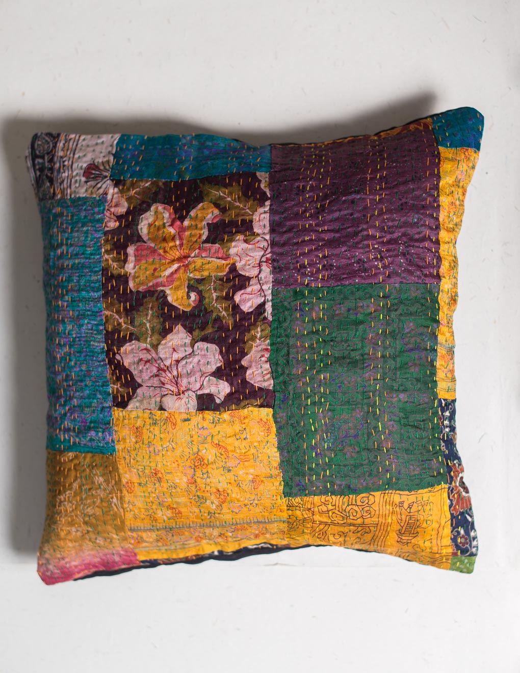 Kantha Patch Work Cushion Cover Single