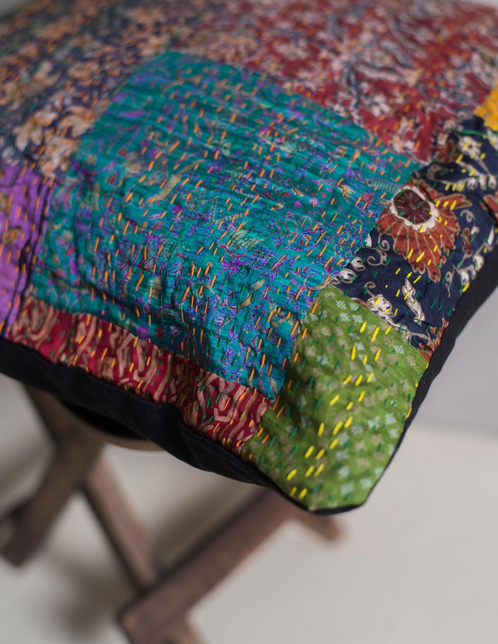 Kantha Patch Work Cushion Cover Single