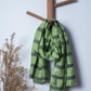 Green Stripe Woven Cotton Linen Stole