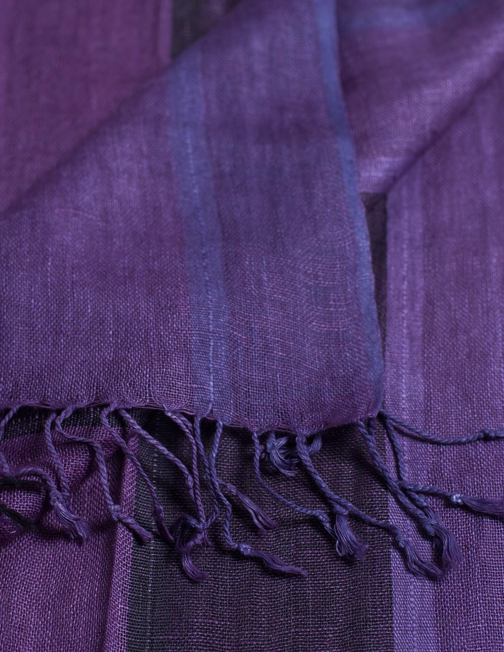 Violet Stripe Woven Bhagalpuri Pure Linen Stole