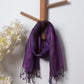 Violet Stripe Woven Bhagalpuri Pure Linen Stole