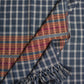 Navy Blue Check Pure Handwoven Woollen Stole