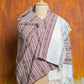 White & Red Self Design Woollen Stole