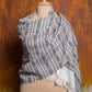White & Brown Self Design Woollen Stole