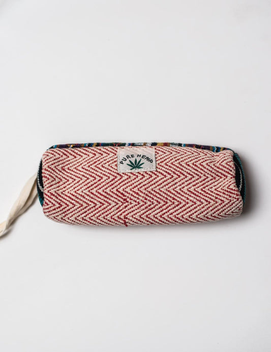 Red Natural Fibre Pencil Pouch