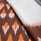 Pochampally Ikat Brown Unstitched Suit Set