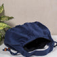 Navy Blue Cotton Tote Bag for Women