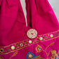 Magenta Cotton Mirror Work Shoulder Bag