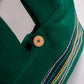 Green Cotton Running Stitch Shoulder Bag