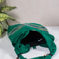 Green Cotton Running Stitch Shoulder Bag