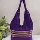 Violet Cotton Running Stitch Shoulder Bag