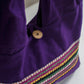 Violet Cotton Running Stitch Shoulder Bag
