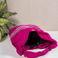 Magenta Cotton Running Stitch Shoulder Bag