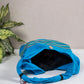 Blue Cotton Running Stitch Shoulder Bag