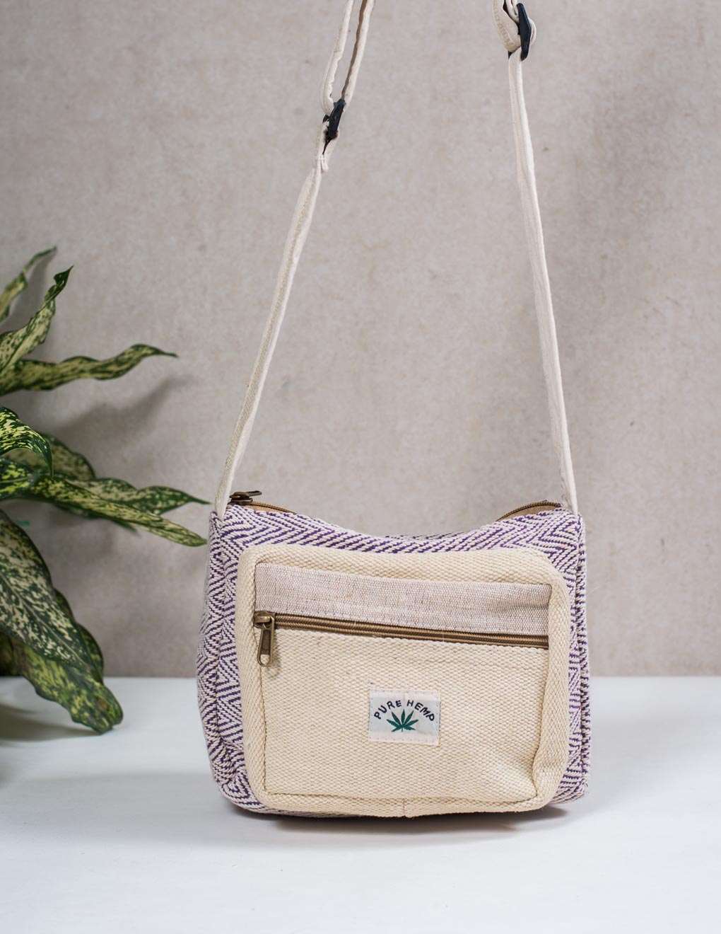 Mauve Natural Fibre Unisex Sling Bag