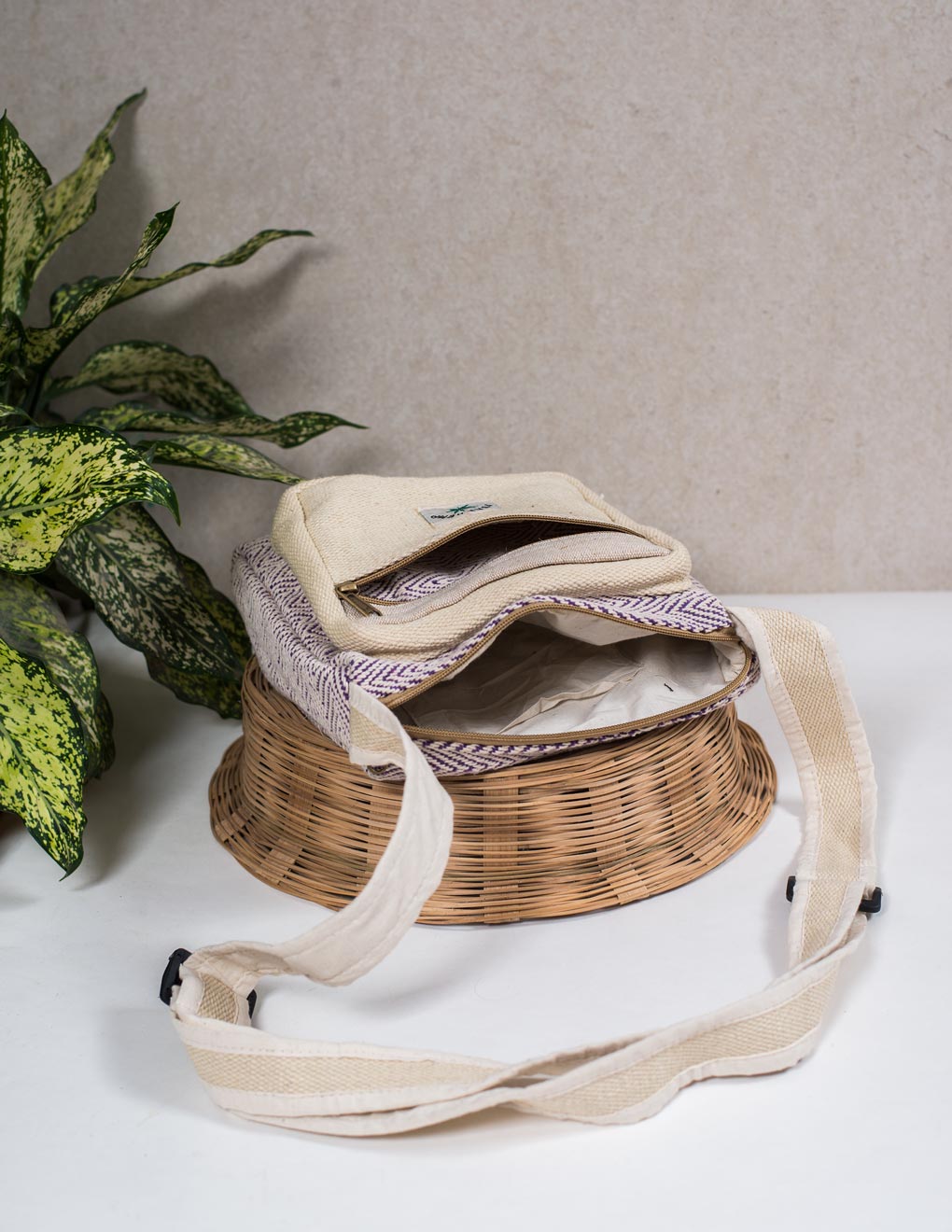 Mauve Natural Fibre Unisex Sling Bag