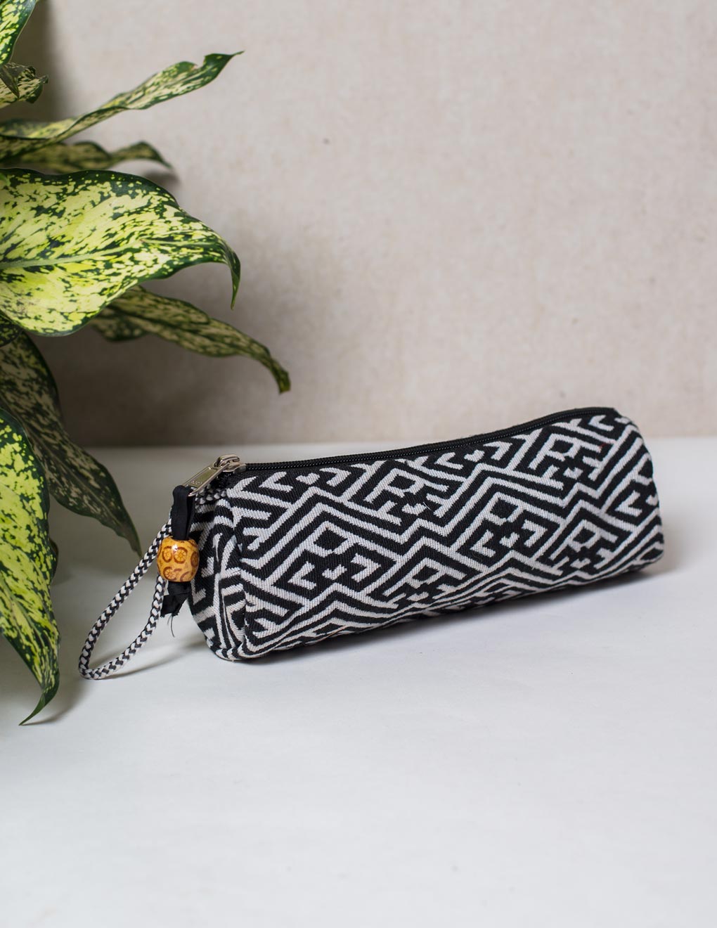 Black Cotton Pencil Pouch