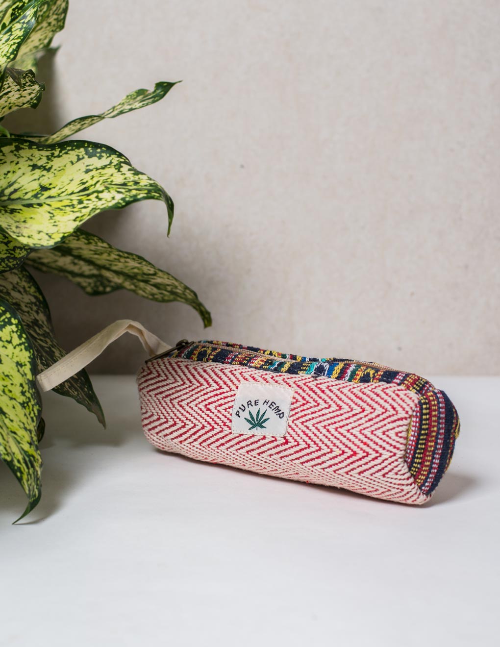 Red Natural Fibre Pencil Pouch