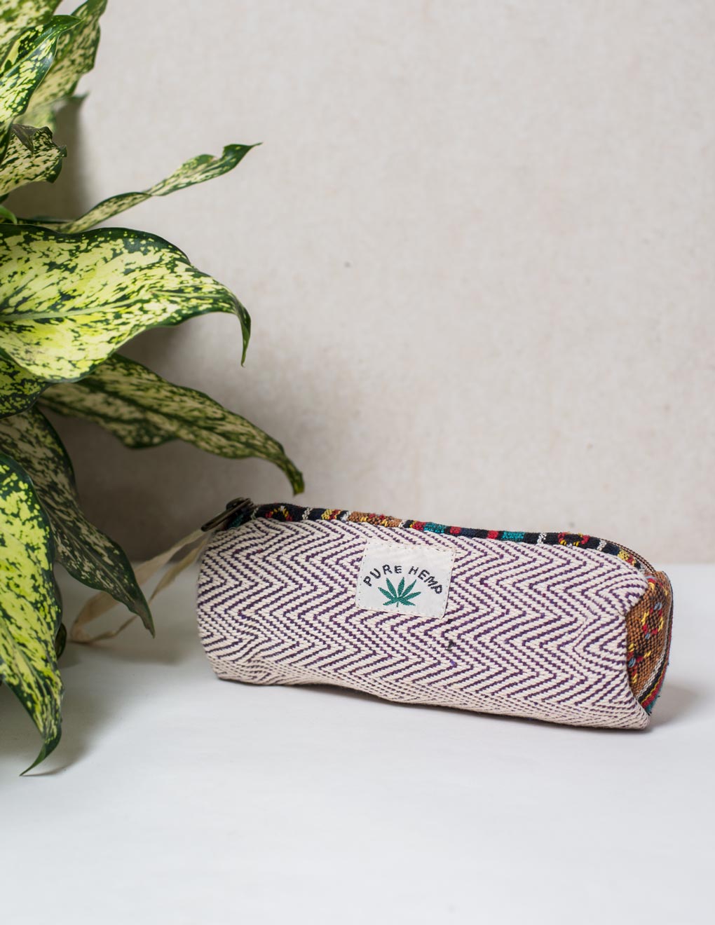 Violet Natural Fibre Pencil Pouch