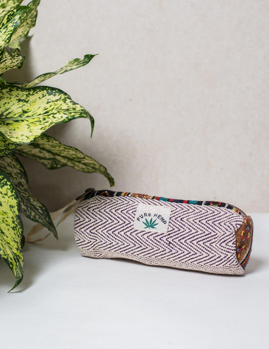 Violet Natural Fibre Pencil Pouch